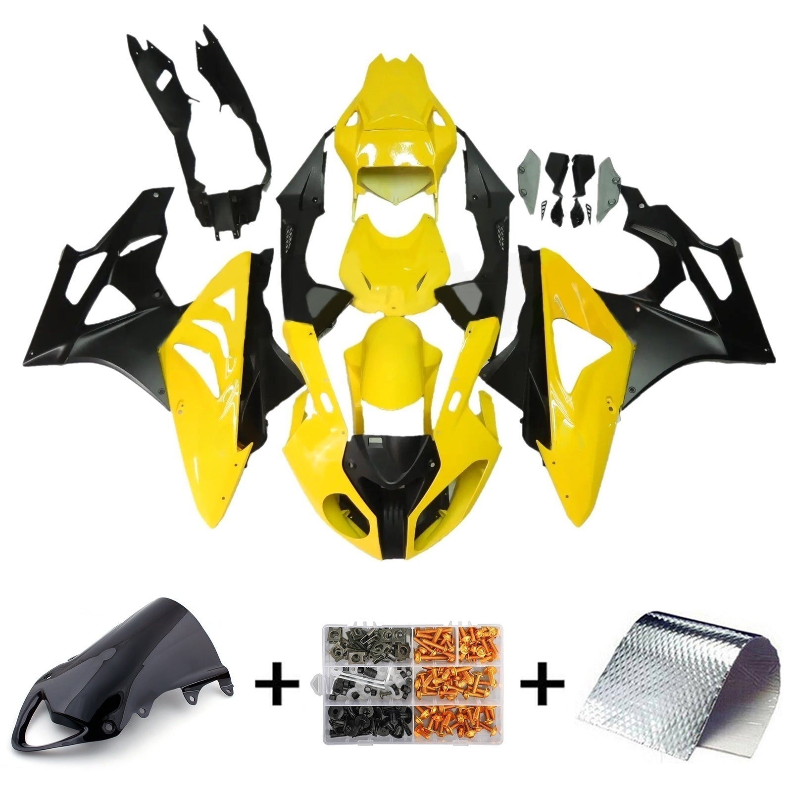 Kit de carénage par injection, carrosserie en plastique ABS, compatible avec BMW S1000RR 2009-2014