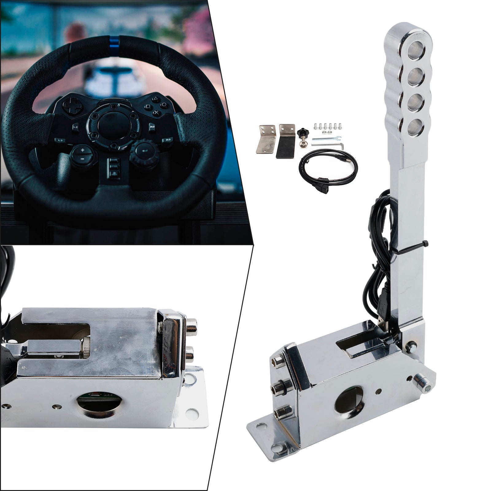 Voor racegames G25/G27/G29/T300/T500 voor Assetto PC 14bit SIM USB Handrem