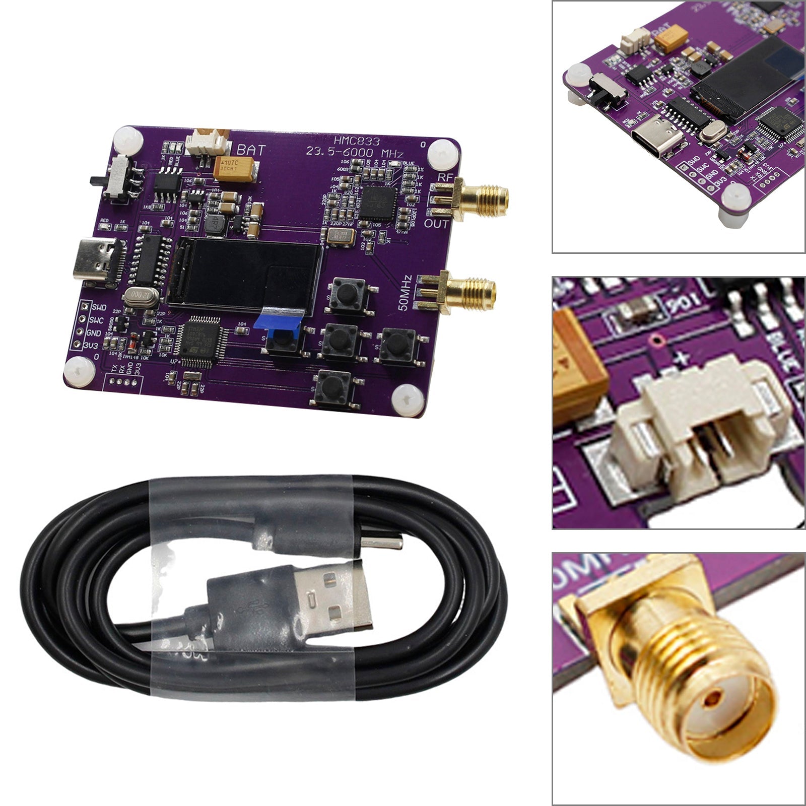 RF 6 GHz: n signaaligeneraattori, 23,5-6 000 MHz näppäimistö, OLED HMC833 -näyttö
