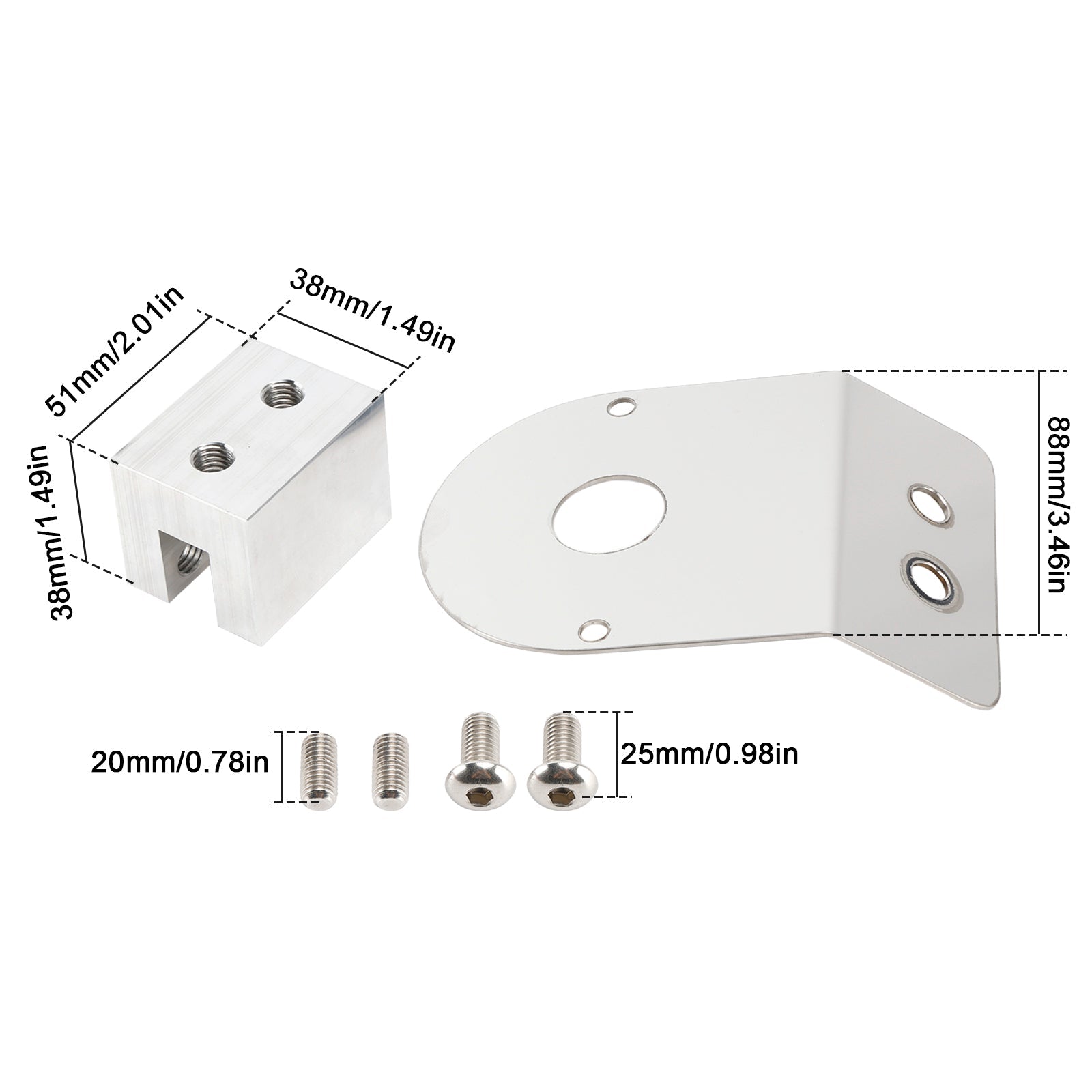 Montažni nosilec lubenice 45 stopinj, kotna objemka iz nerjavečega jekla
