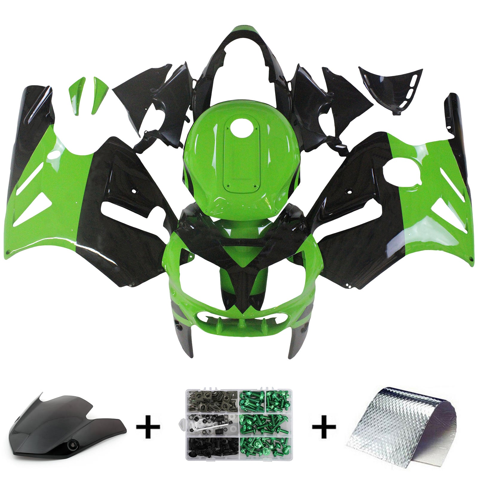 Kit de carénage par injection, carrosserie en plastique ABS, compatible avec Kawasaki ZX12R 2002-2005
