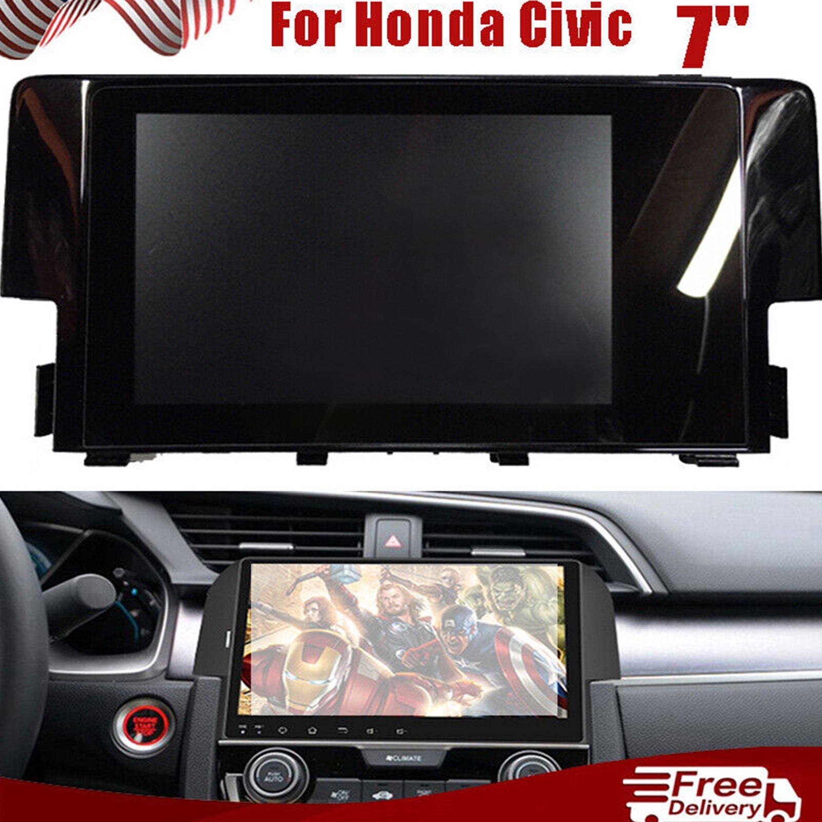 Radio touchscreen Honda Civic 7" 2016-2018 con schermo di navigazione 39710-TBA-A11