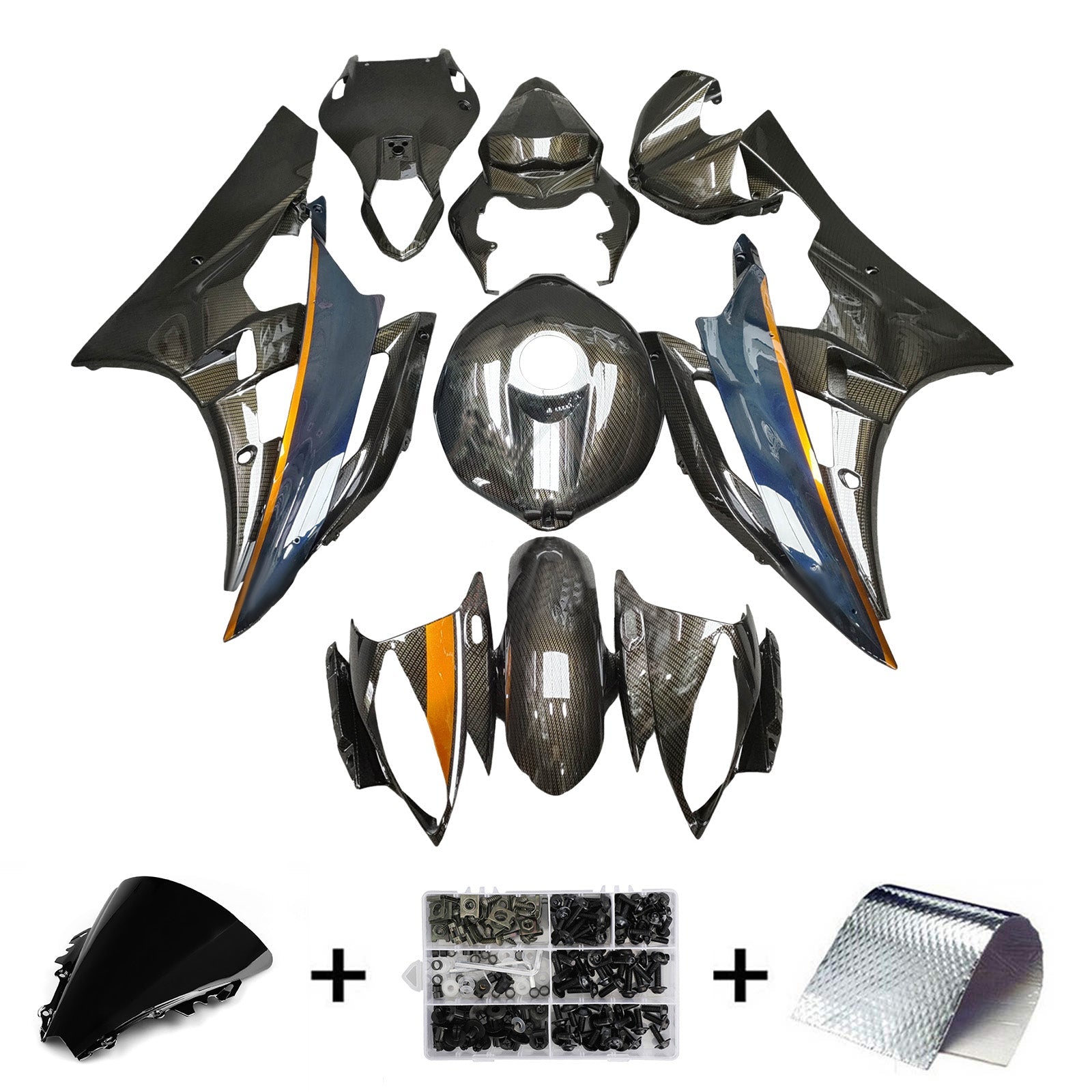 Kit de carénage injecté en plastique ABS pour Yamaha YZFR6 YZF-R6 2006-2007