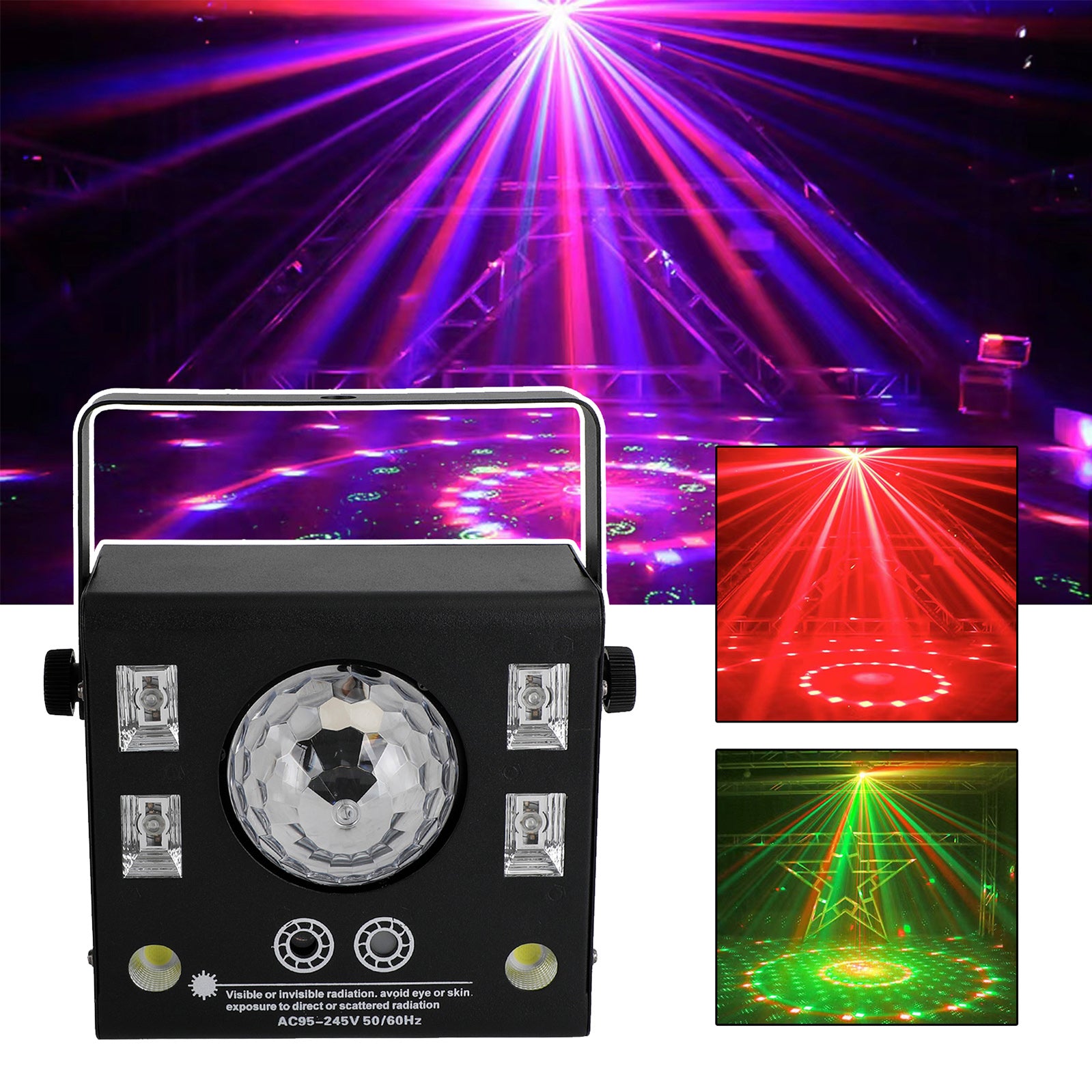 4 En 1 RGB Disco Party DJ Light LED Stage DMX Magic Ball Light Strobe Beam Light