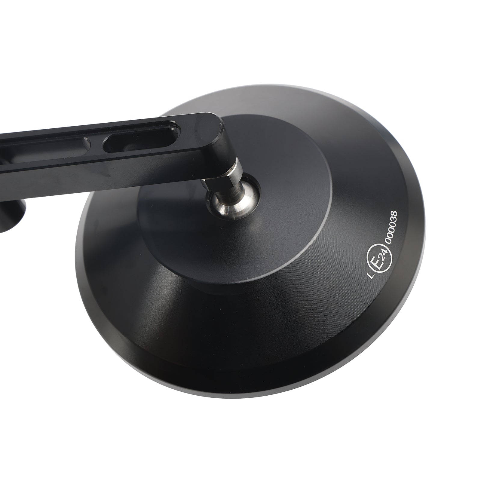 Lustra CNC na końcówki prętów okrągłe, czarne 7/8" Niebieskie szkło