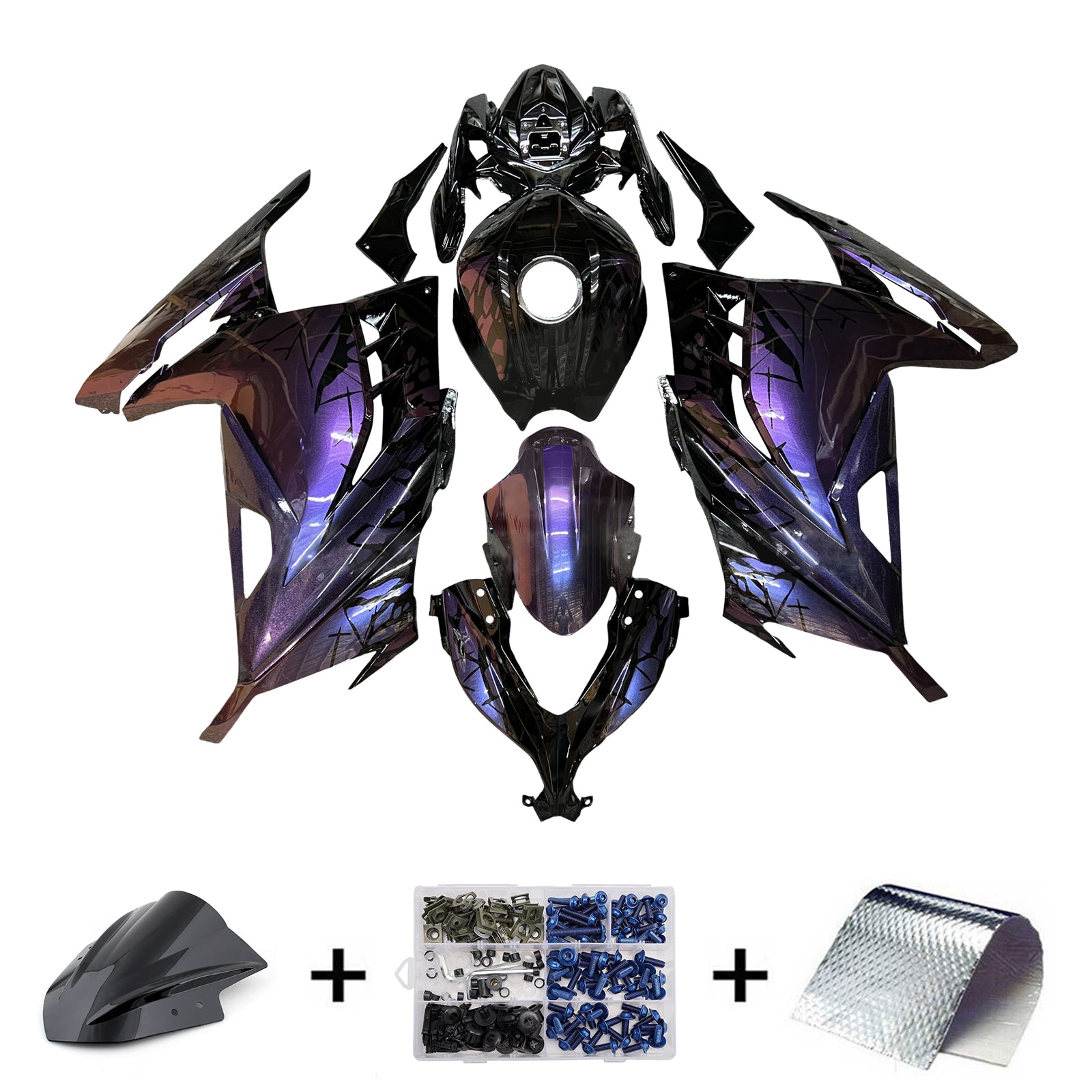 Kit di carenatura a iniezione, carrozzeria in plastica ABS per Kawasaki EX300 Ninja300 2013-2024