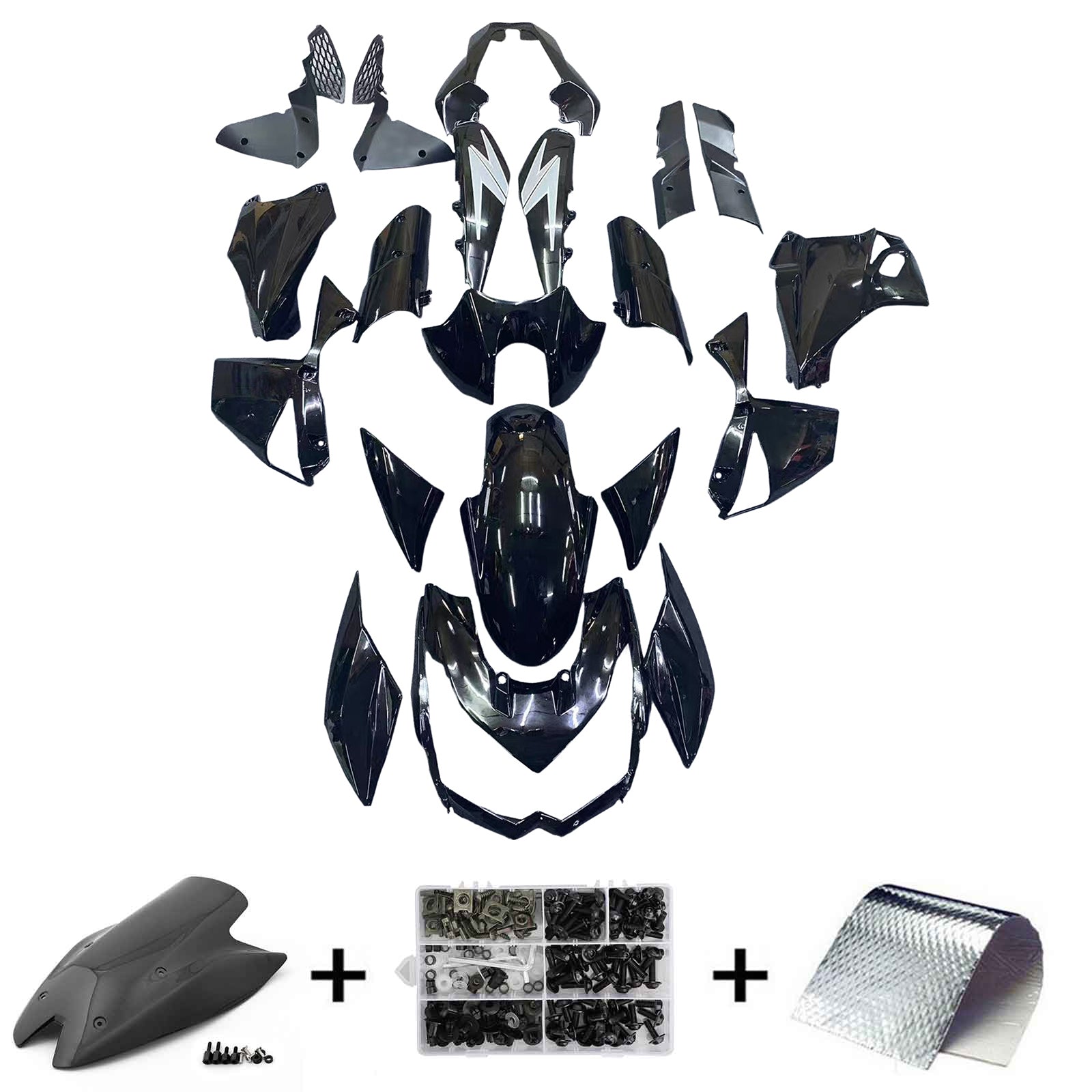 Kit de carénage en plastique ABS injecté compatible avec Kawasaki Z1000 2010-2013