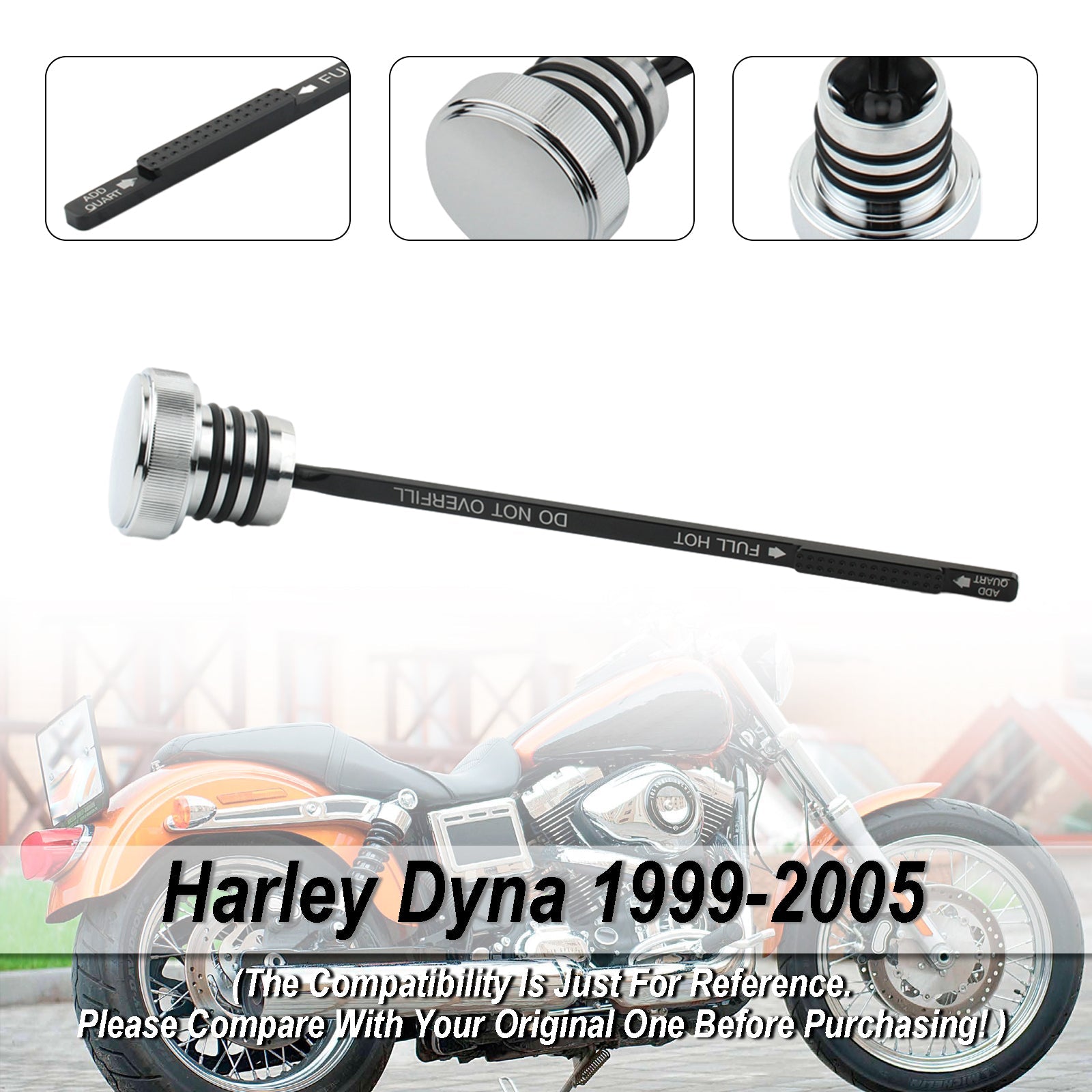 Tapa del tanque de medidor de aceite, 0710 Stopper-0150 para súper glidio FXDX FXDL DYNA 99-05