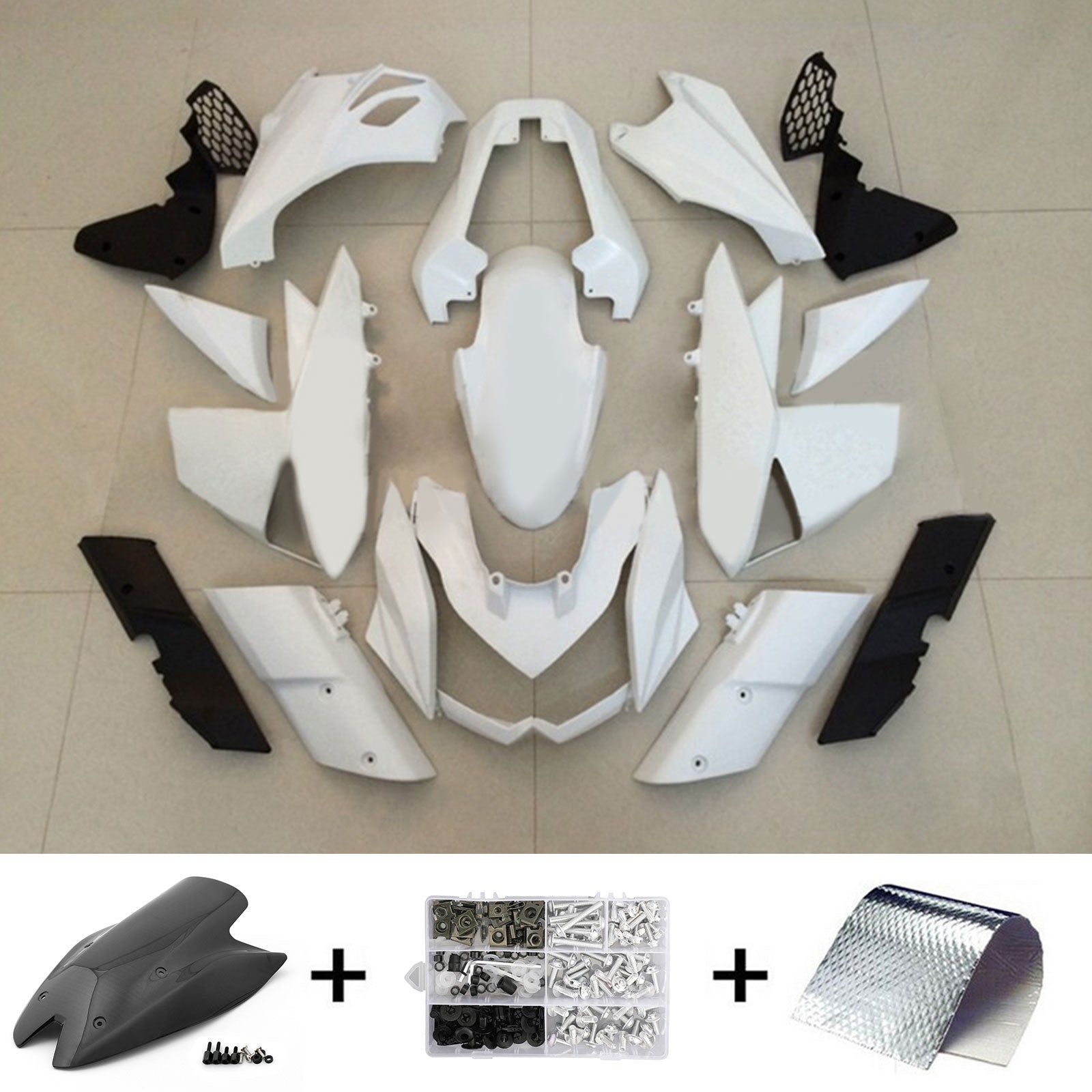Kit de carénage en plastique ABS injecté compatible avec Kawasaki Z1000 2010-2013