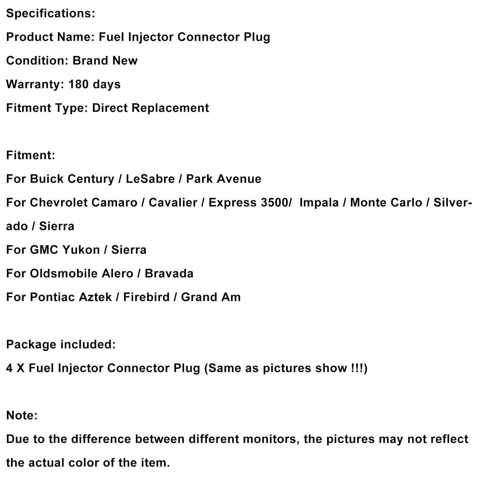 Złącze d'4 szt. zacisk wtyczki wtryskiwacza paliwa Pigtail szybkie rozłączanie pasujące do Buick