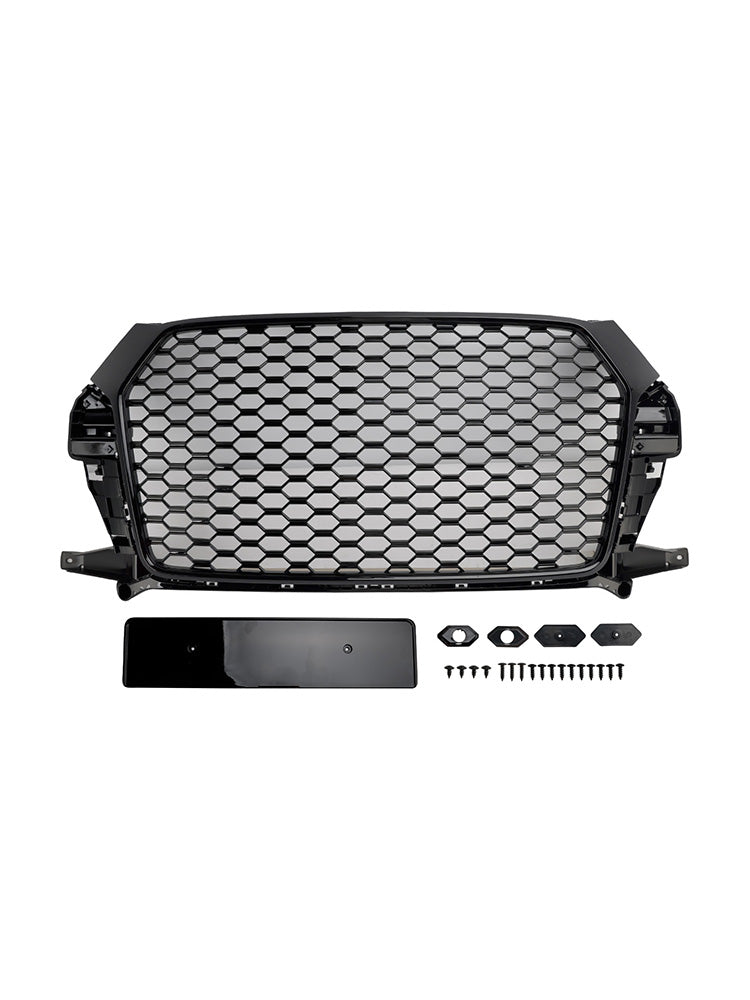 Calandre avant style nid d'abeille noir brillant pour Audi Q3 RSQ3 (2016-2018)
