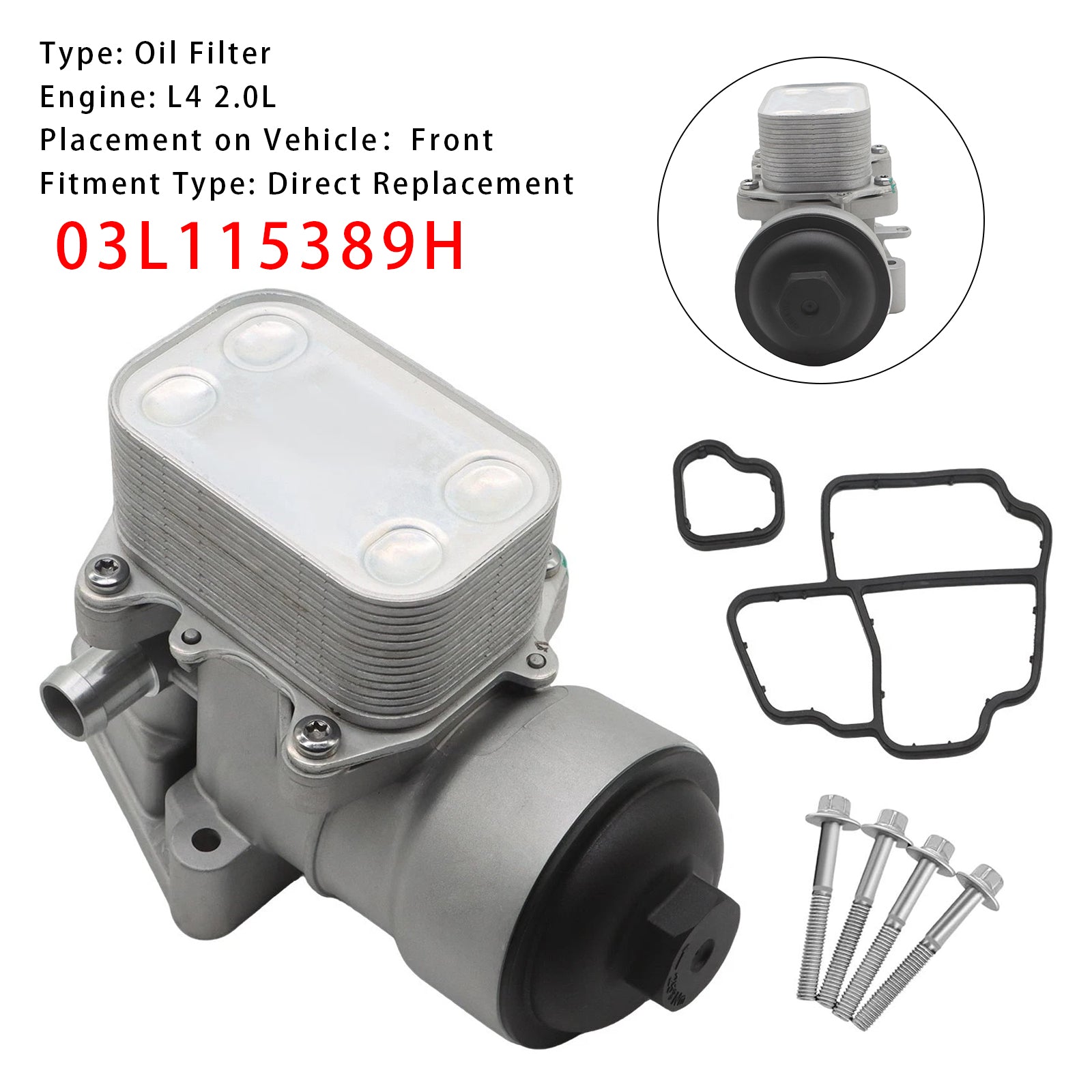 Boîtier de filtre à huile moteur neuf pour Volkswagen Passat 2012-2014 L4 2.0L Turbo