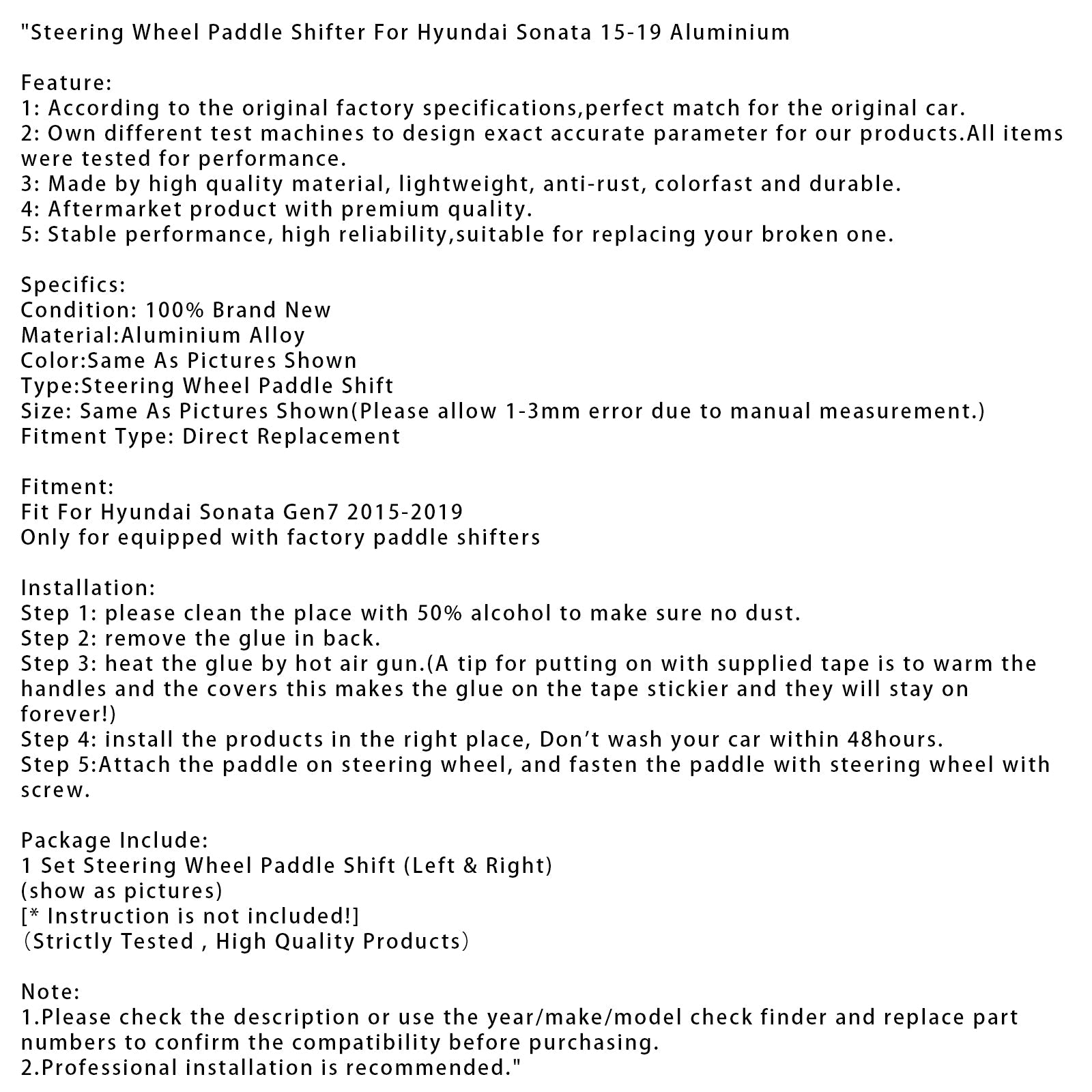 Aluminijaste prestavne ročice na volanu za Hyundai Sonata 2015-2019