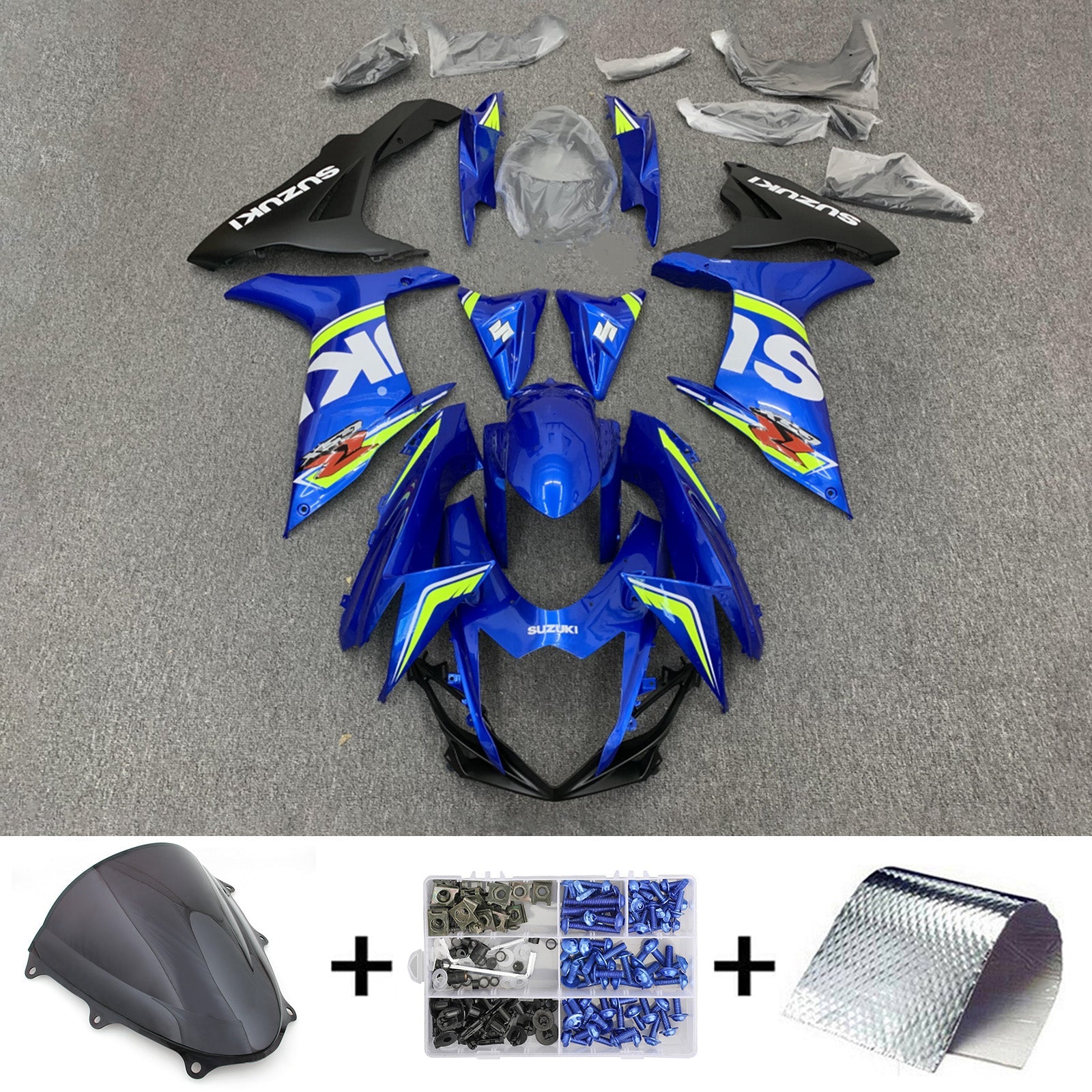 Amotopart Suzuki GSXR 600/750 2011-2023 K11 Kit de carenado de carrocería de plástico ABS