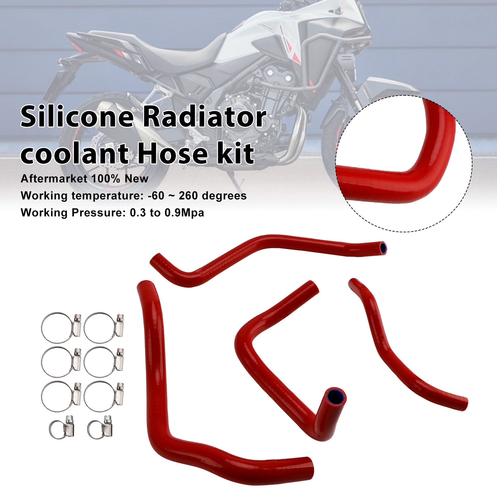 Durite de refroidissement en silicone pour radiateur Honda NX400 NX500 (2024-2025)