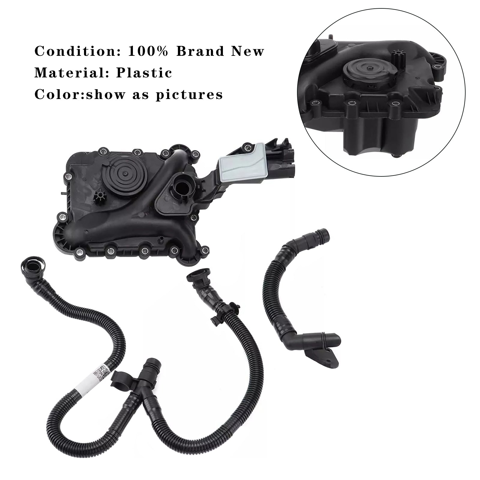 2011-2015 Q7 (4LB) 3.0 TFSI quattro Separador de aceite Válvula PCV Ajuste de ventilación y tubo 06E103547S