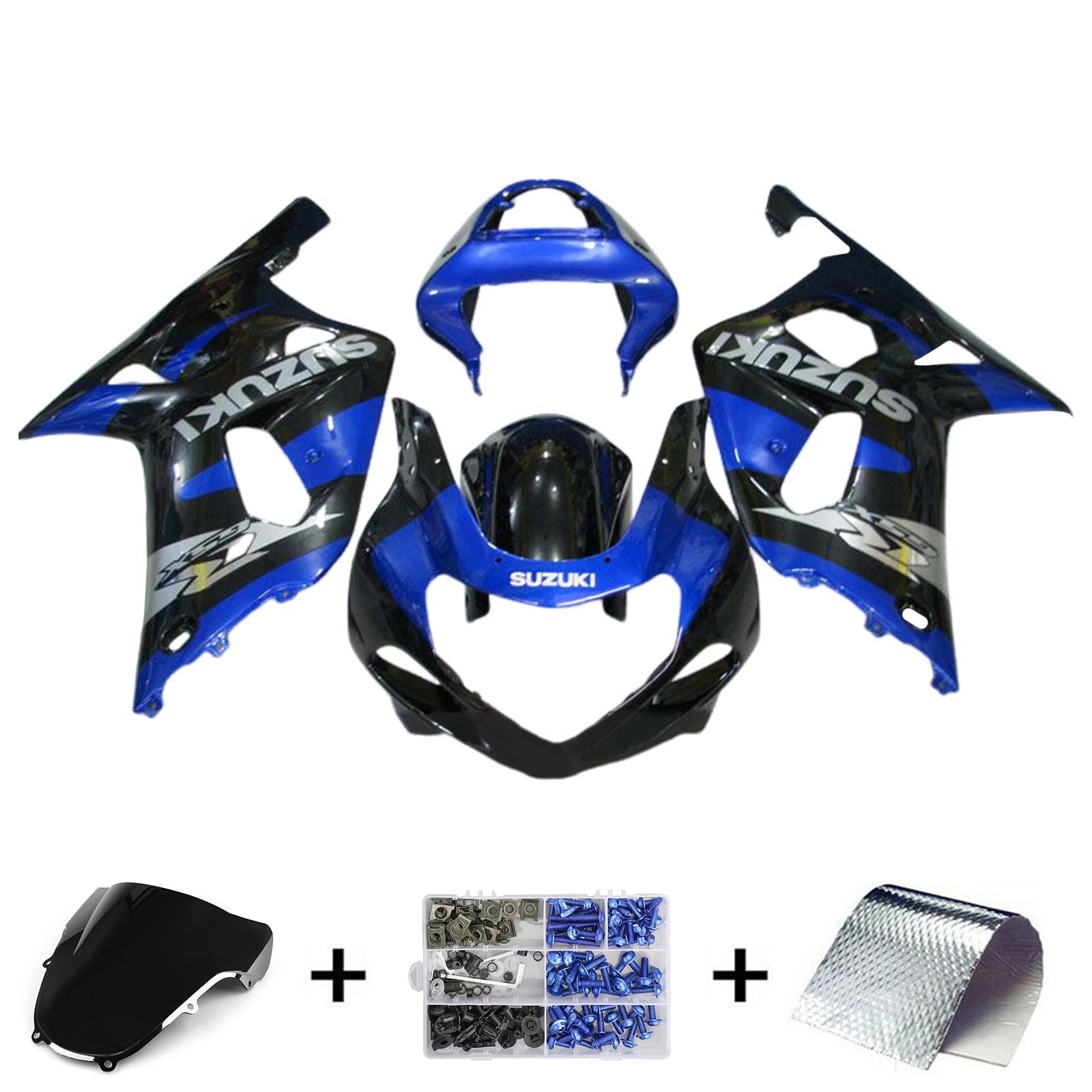 Amotopart Suzuki GSXR1000 2000-2002 K1 K2 Kit de carenado de carrocería de plástico ABS