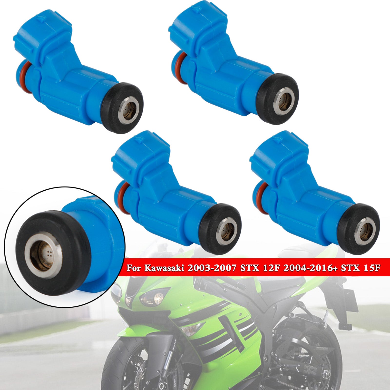 4PCS 49033-3707 Injecteurs de carburant pour Kawasaki 2003-2007 STX 12F 2004-2016+ STX 15F