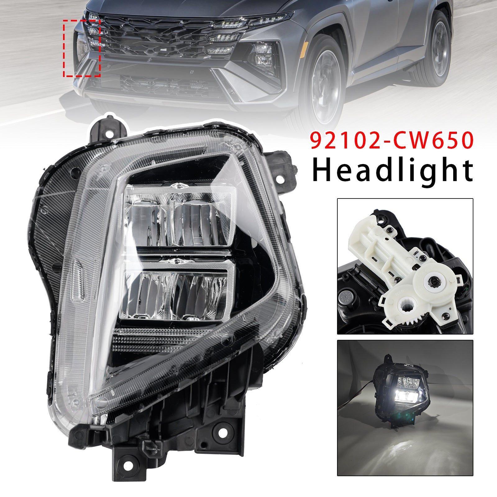 Phare avant droit pour Hyundai Tucson 2025-2026 (référence 92102-CW650)