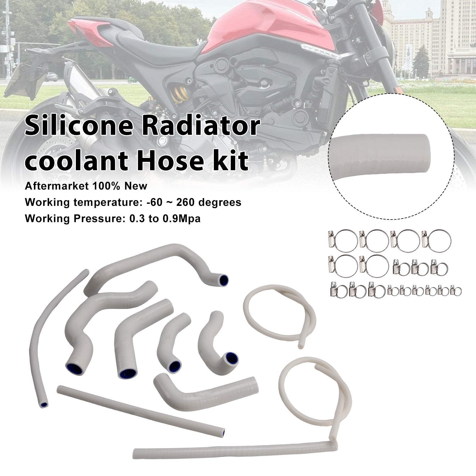 Durite de refroidissement en silicone pour radiateur Ducati Monster 937 (2021-2025)