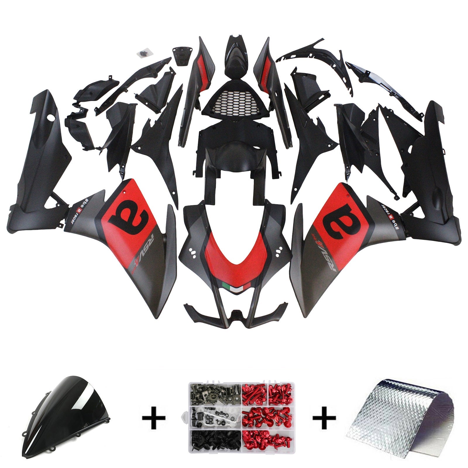 Amotopart Aprilia RSV4 1000 2009-2015 Kit carena carrozzeria in plastica ABS