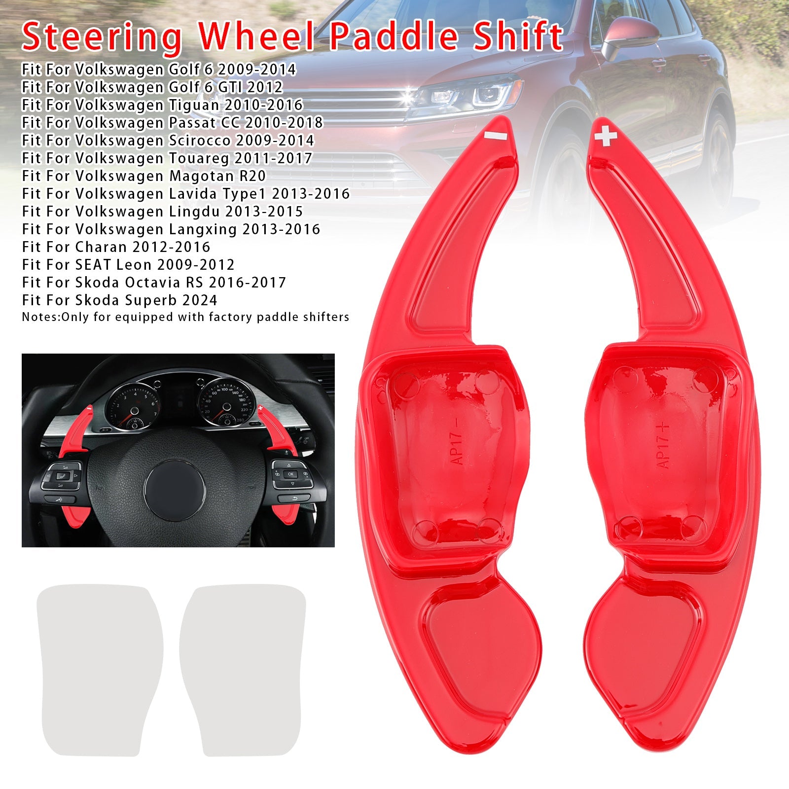 Verlenging van snelheidsverandering pallets achter het wiel voor stoel VW Scirocco