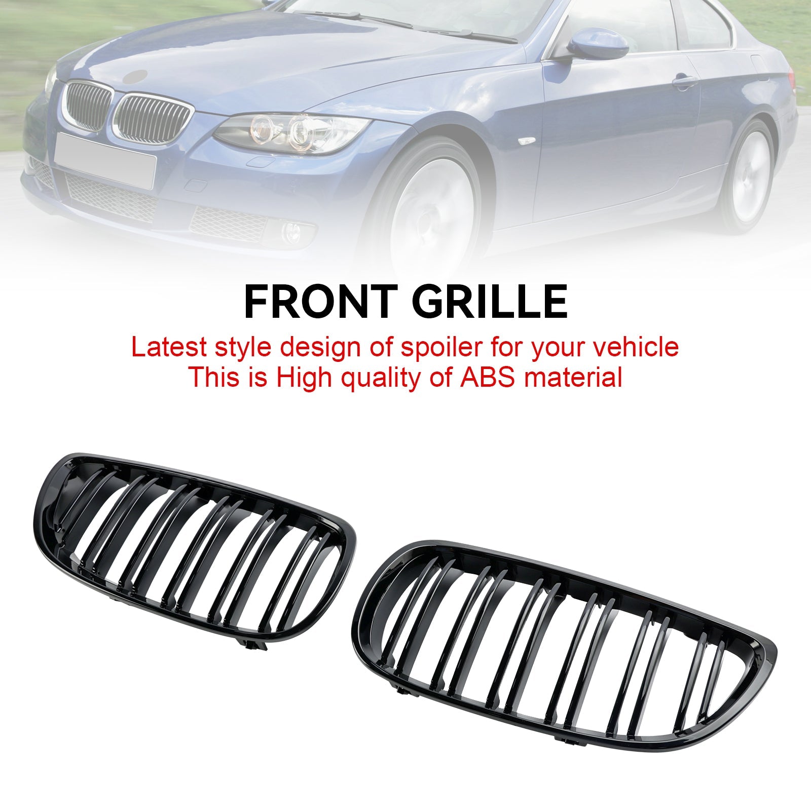 Grille de calandre avant noire brillante pour BMW Série 3 M3 (E92/E93) 2008-2013