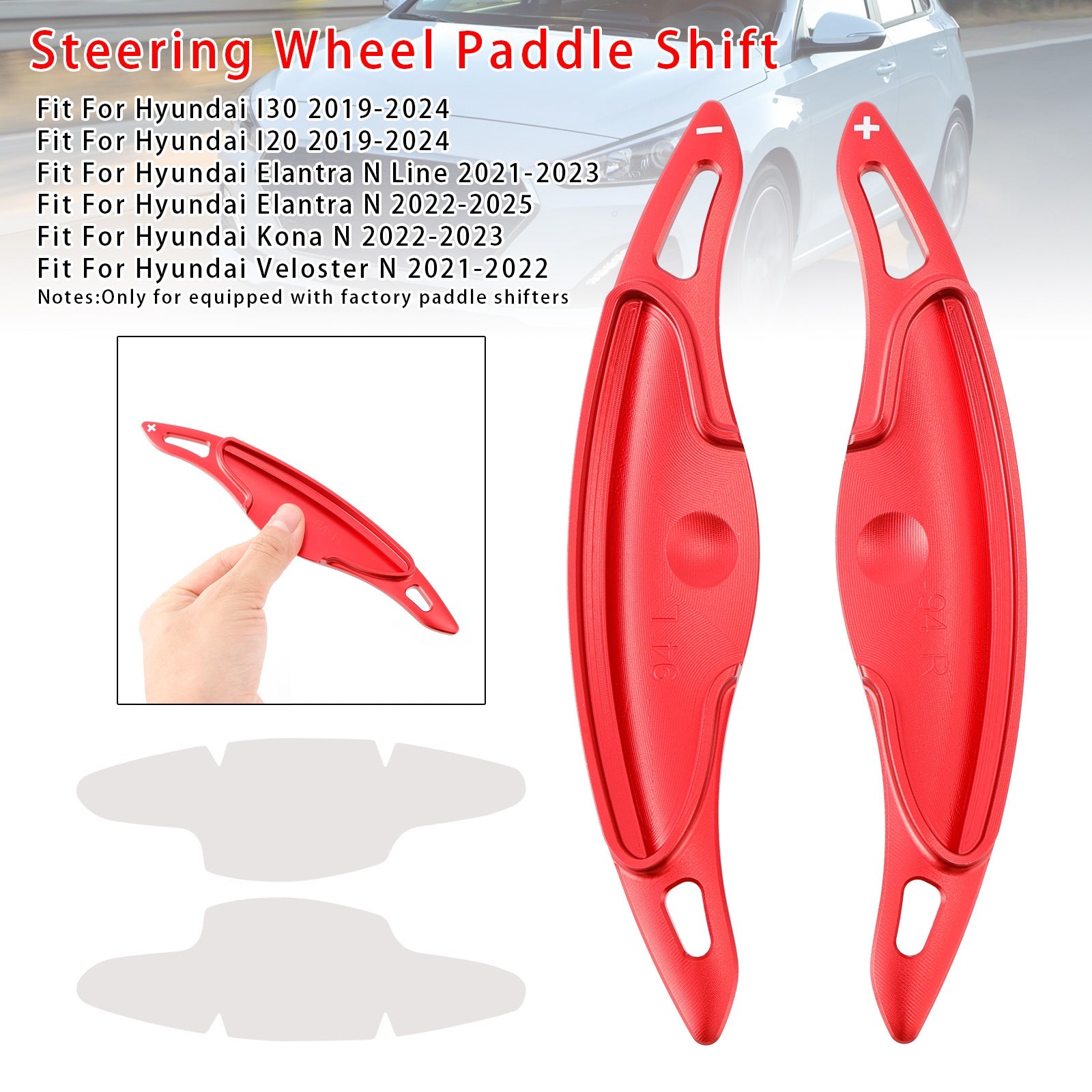 Extension de palettes de changement de vitesse au volant pour Hyundai Elantra i30 en aluminium
