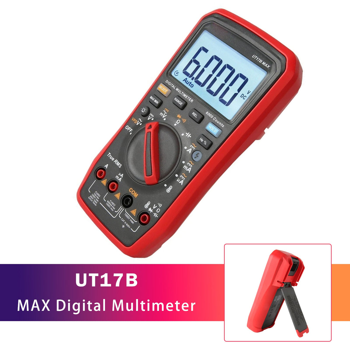 Multimètre numérique UT17B MAX avec fonctions CC/CA et mesure C/V/I/R