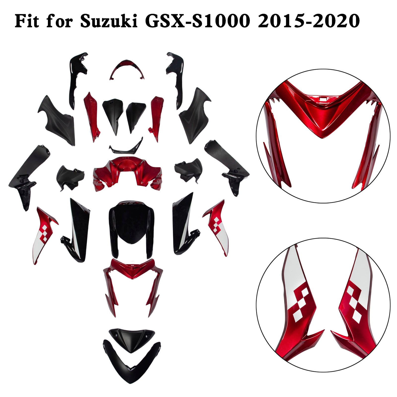 Kit de carénage de carrosserie en plastique injecté pour Suzuki GSX-S 1000 GSXS 2015-2020