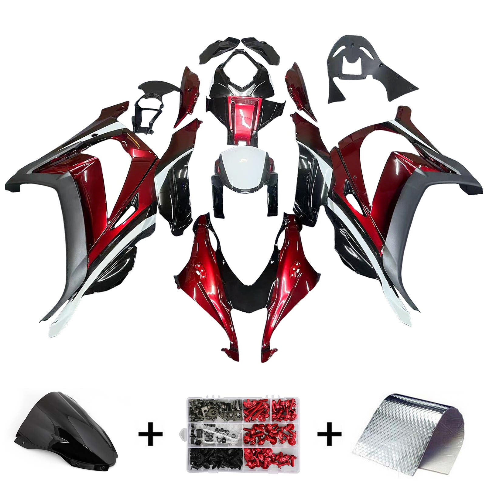 Kit de carénage en plastique ABS injecté compatible avec Kawasaki ZX10R 2016-2020