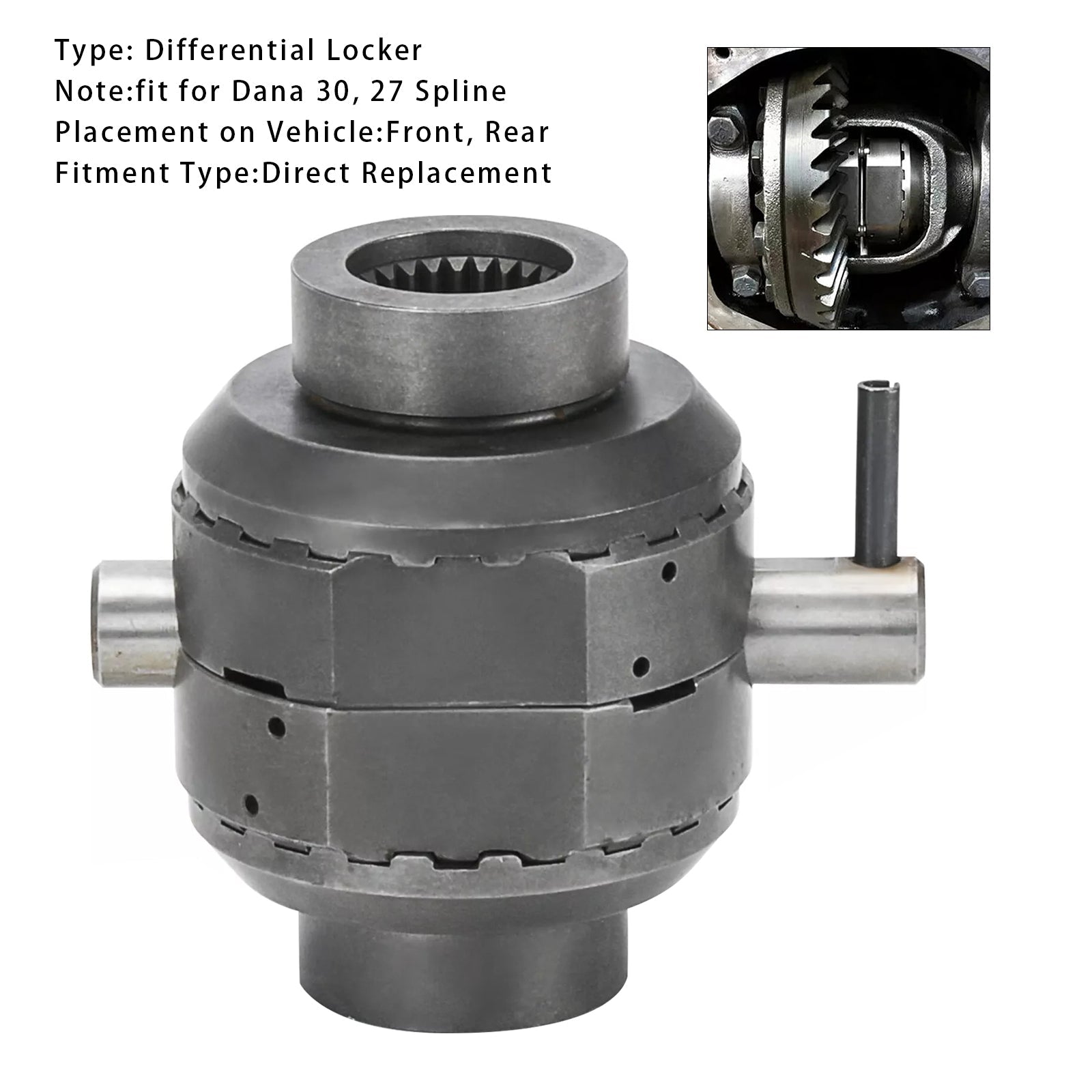 DANA-differentiaali estäminen Dana 30, 27 uraa Jeep Commandolle 1972-1973 SLD3027