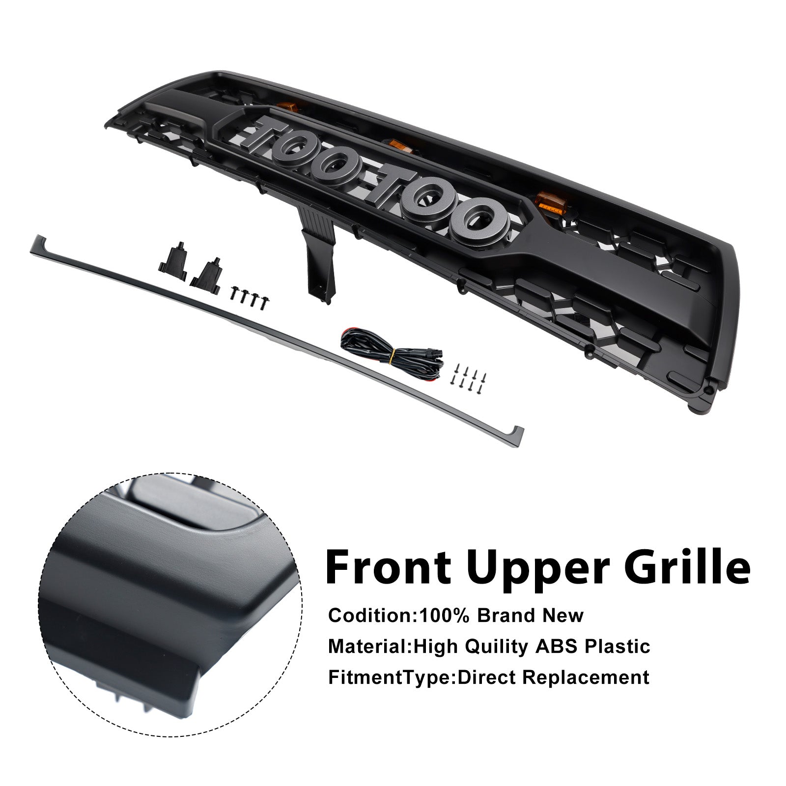 Mat črna maska ​​sprednjega odbijača z LED diodami za Toyota 4Runner (1996-2000)