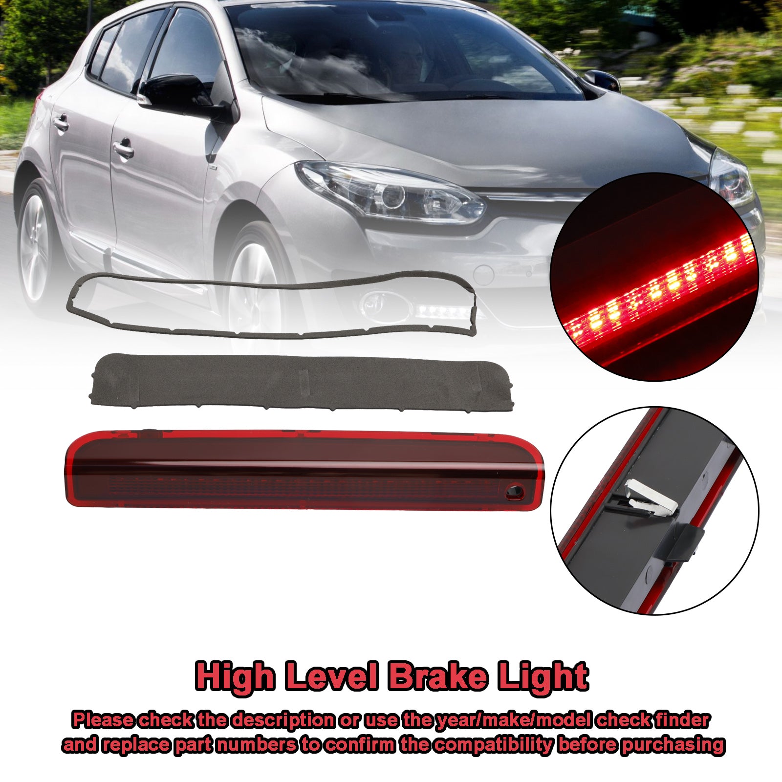 Luz de freno trasera LED de nivel superior para Renault Megane MK III Hatchback 2008-2016 265900006R