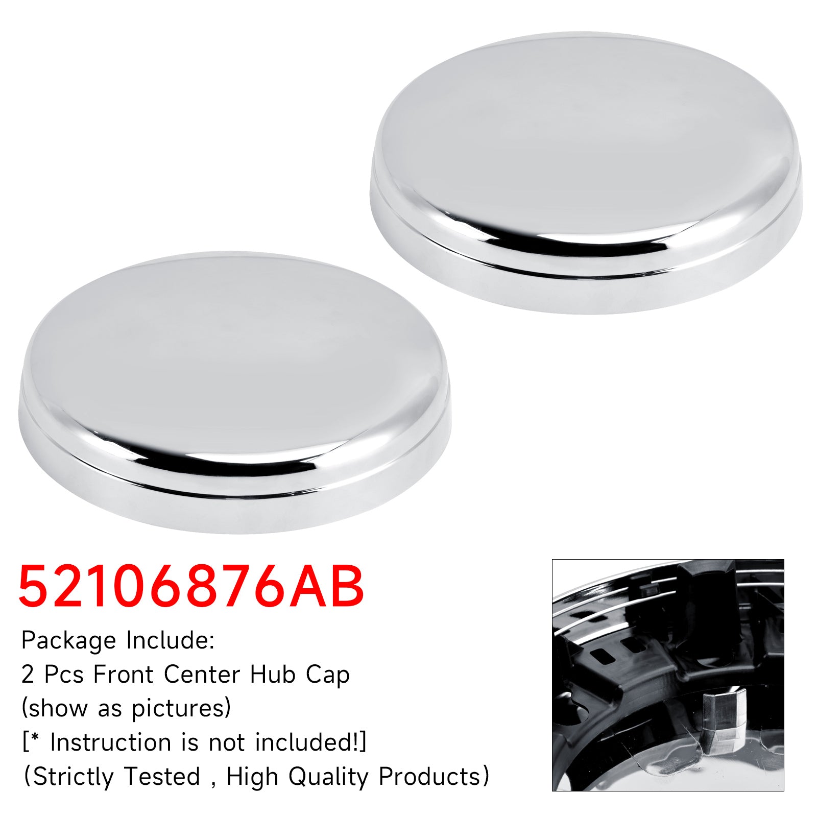 2 tapacubos centrales delanteros para camioneta Dodge Ram 3500 Dually 03-18 52106876AB