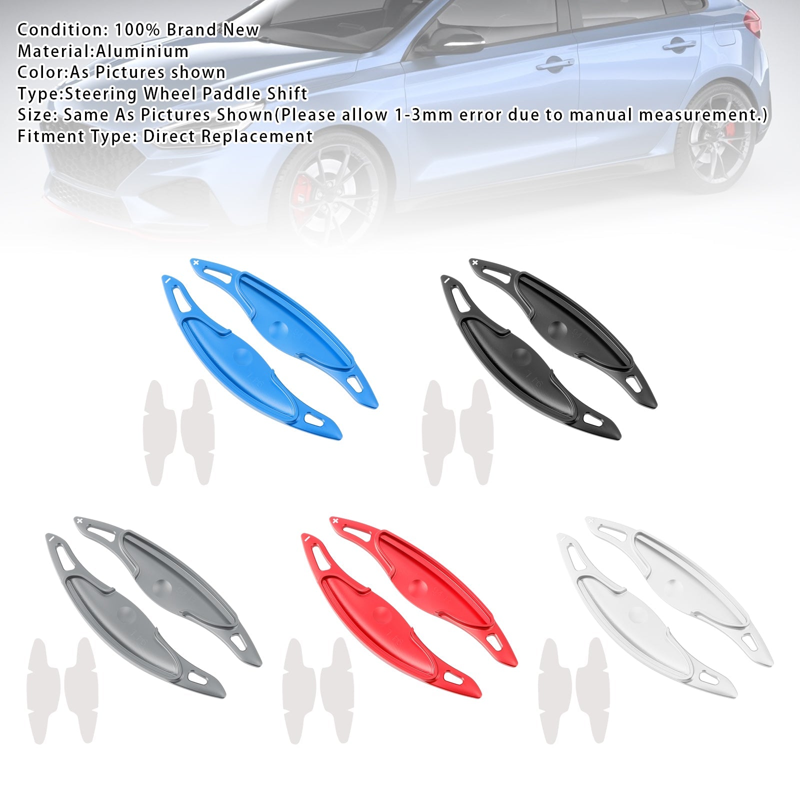 Extension de palettes de changement de vitesse au volant pour Hyundai Elantra i30 en aluminium