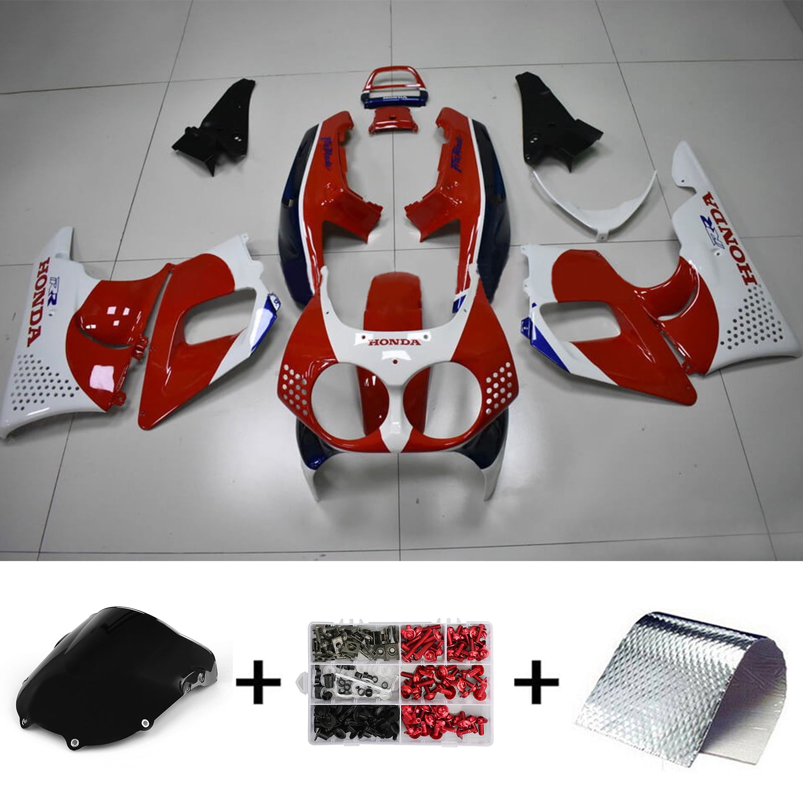 1992-1993 Honda CBR900RR 893 Kit de carénage injection de carrosserie en plastique Abs