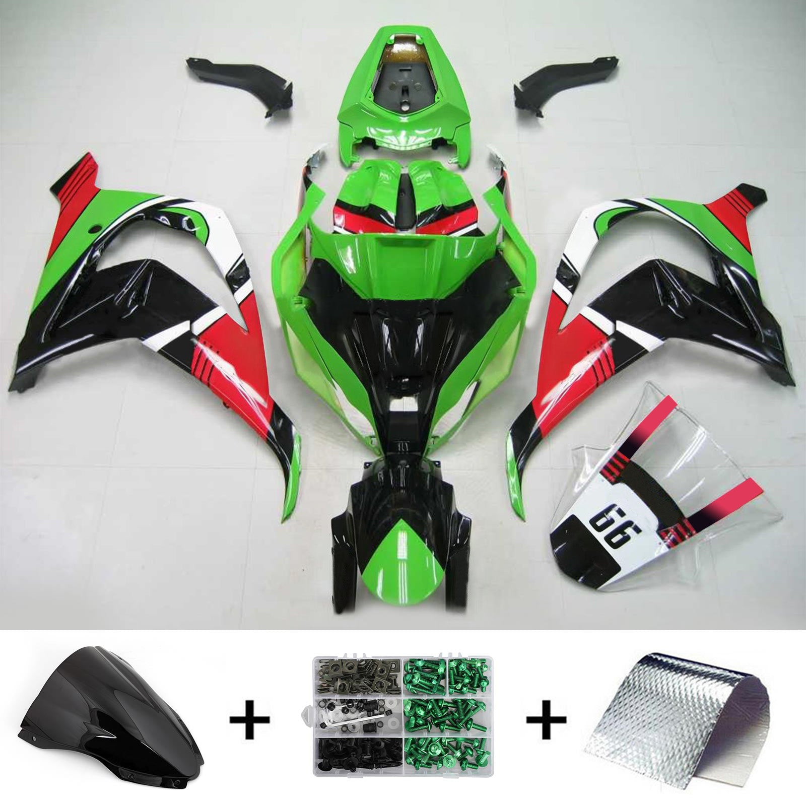 Kit de carénage injecté en plastique ABS pour Kawasaki ZX10R 2016-2020