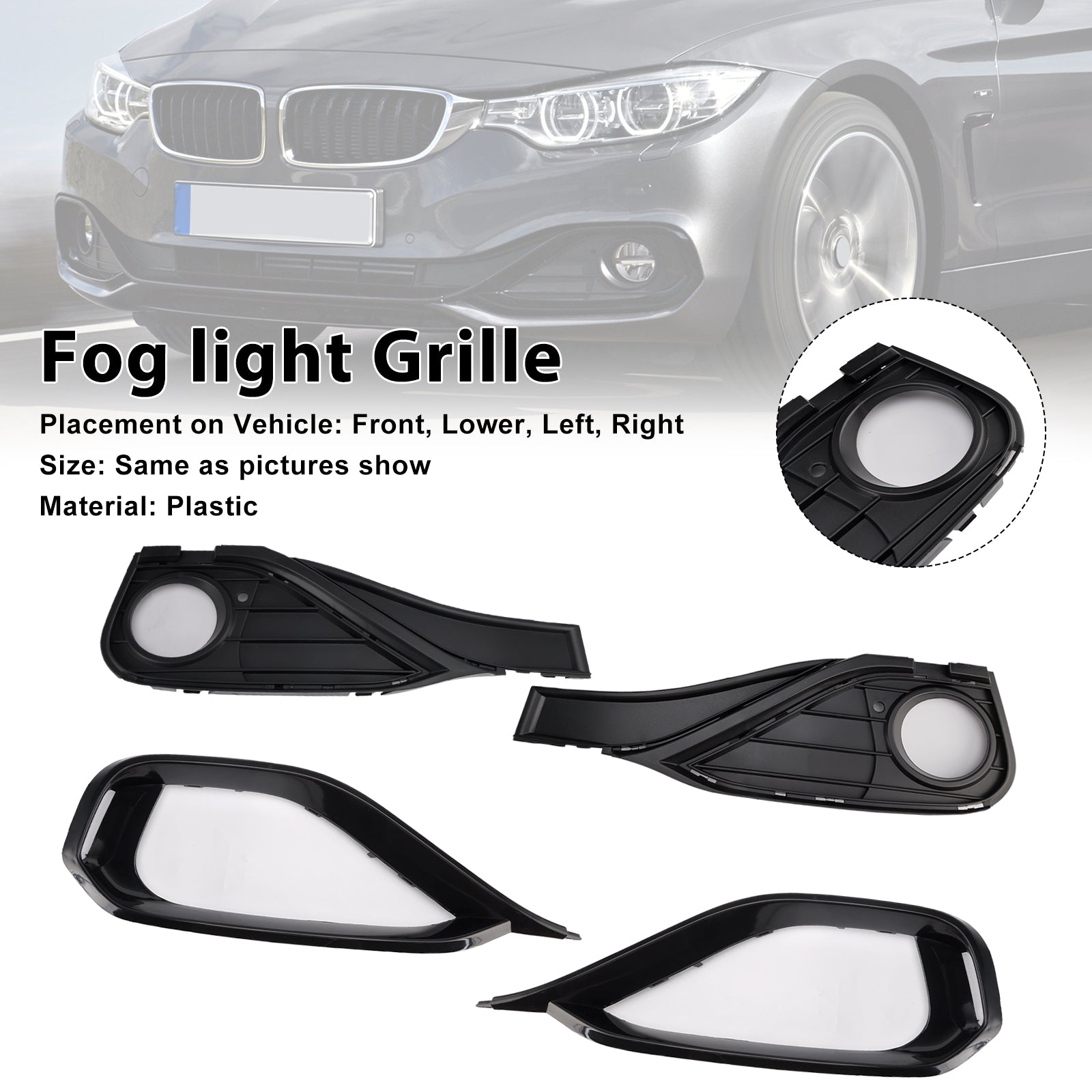 Grille de protection pour phare antibrouillard 51117294831 pour BMW F32 F33 F36 418D