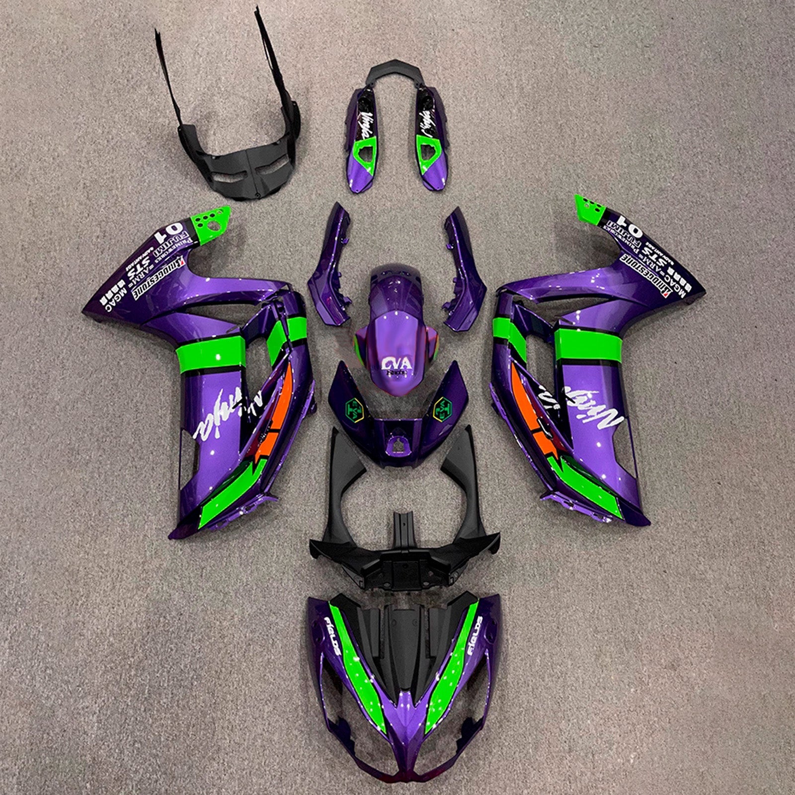 Kit de carénage injecté en plastique ABS compatible avec Kawasaki ER-6F Ninja650 2012-2016