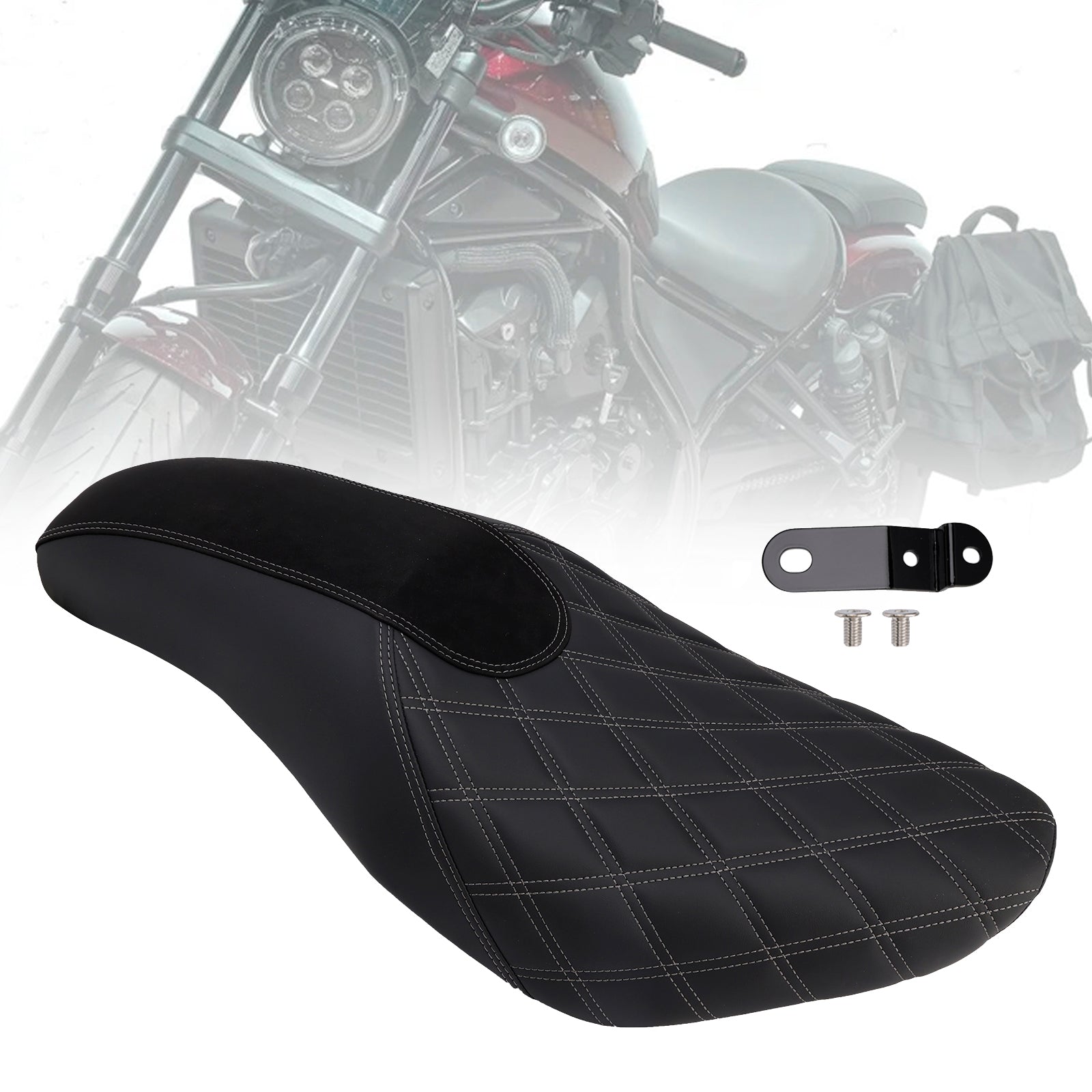 Selle passager complète avec coussin noir pour Honda CM/CMX1100 (2021-2025).