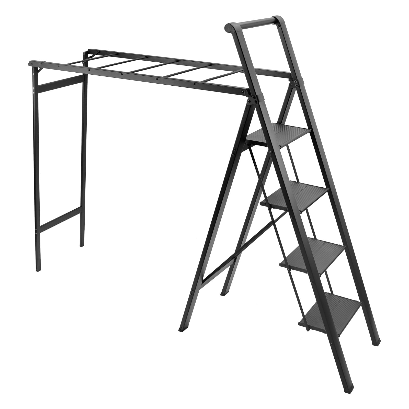 Secadora plegable con escala de 4 pasos sin escala, capacidad de 150 kg, para ropa y zapatos