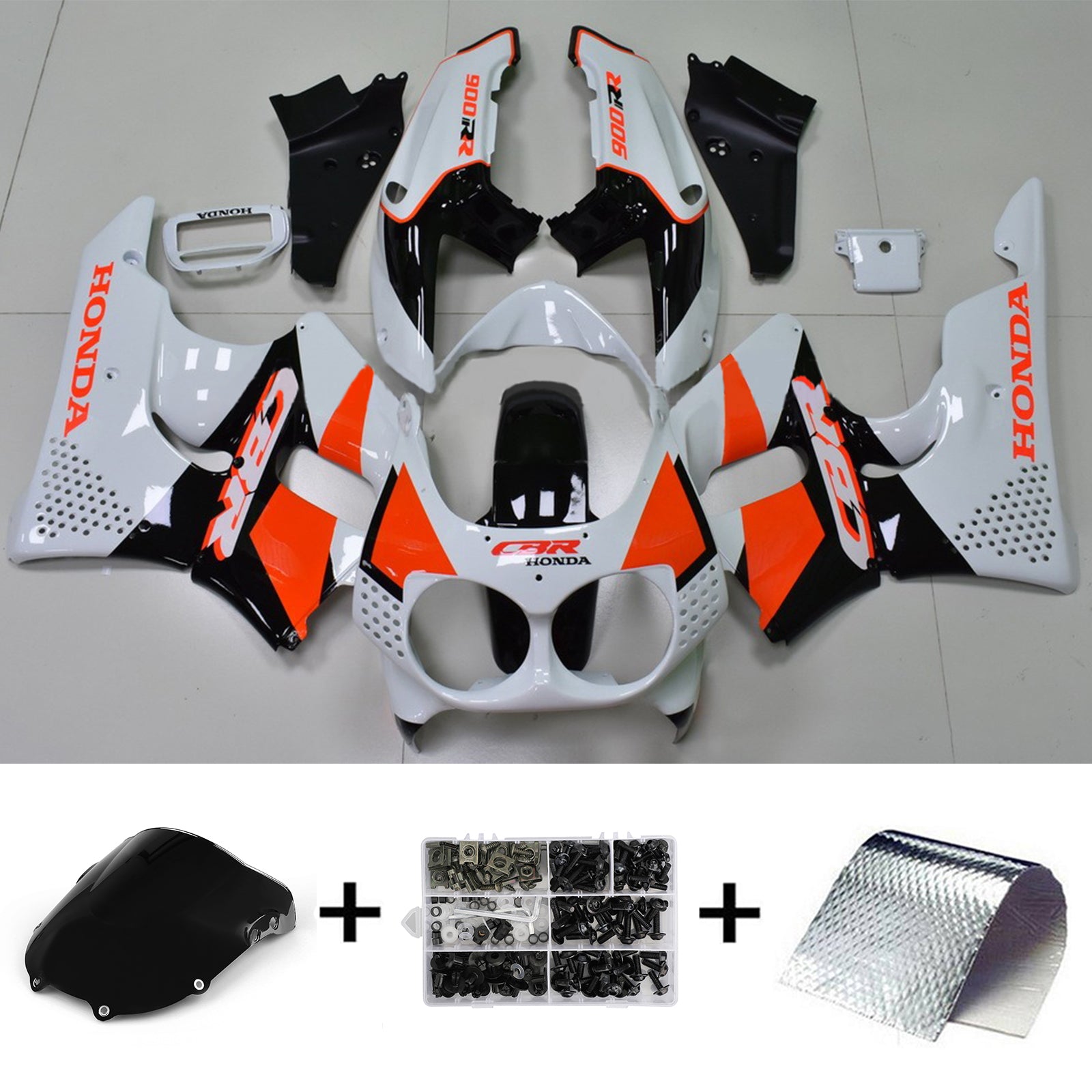 1992-1993 Honda CBR900RR 893 Kit de carenado de inyección de carrocería de plástico Abs