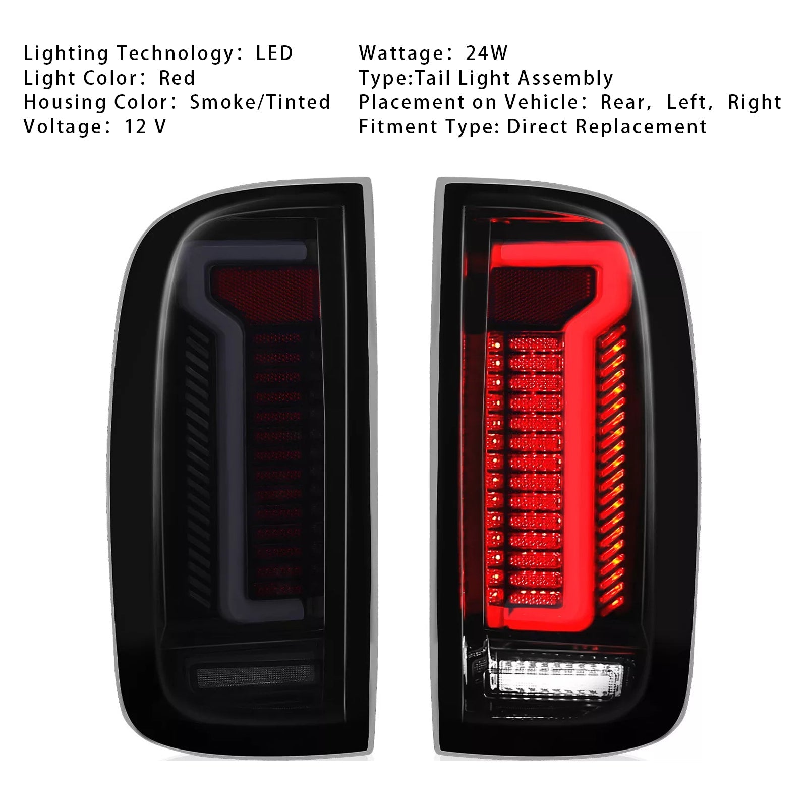 Ensemble de feux arrière à DEL gauche et droit pour Chevrolet Colorado GMC Canyon 2015-2022