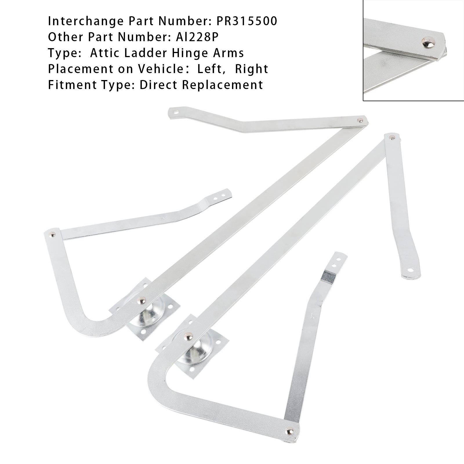 Bisagras izquierda y derecha para la escala Grenier PR315500-LH y PR315500-RH para Louisville