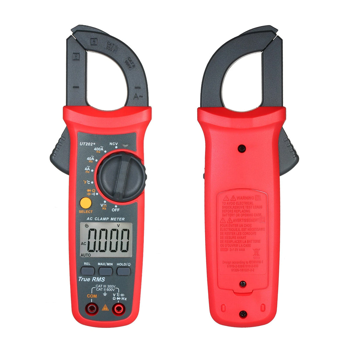 UT202+ handmultimeter, automatische bereikselectie, True RMS-stroomtang met LCD-scherm