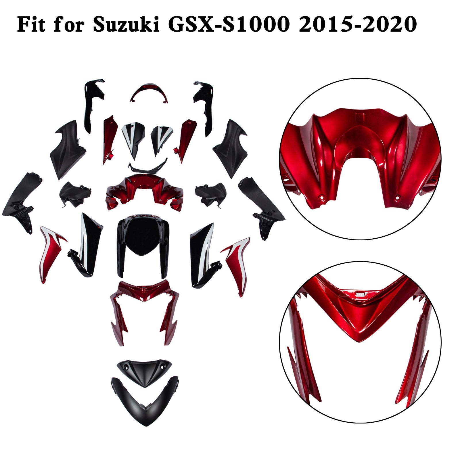 Kit de carénage de carrosserie en plastique injecté pour Suzuki GSX-S 1000 GSXS 2015-2020