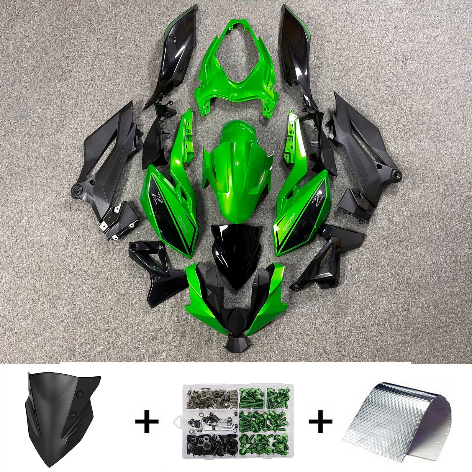 Kit de carénage injecté en plastique ABS compatible avec Kawasaki Z400 2018-2024