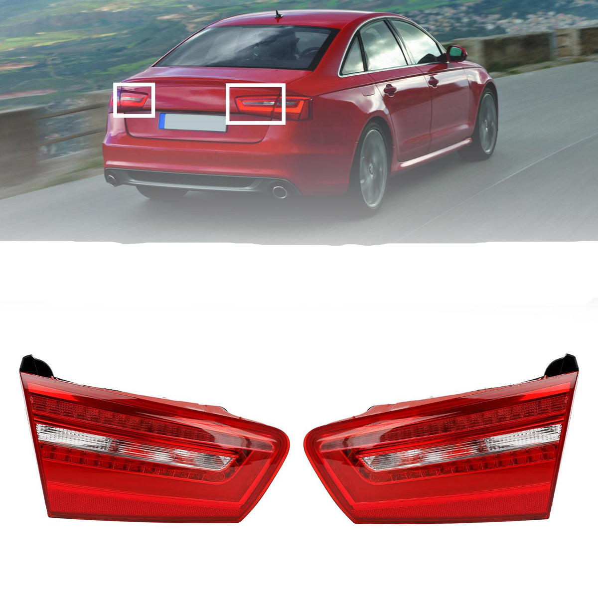 2 feux arrière gauche + droite à LED dans le coffre pour Audi A6 C7 2012 - 2015
