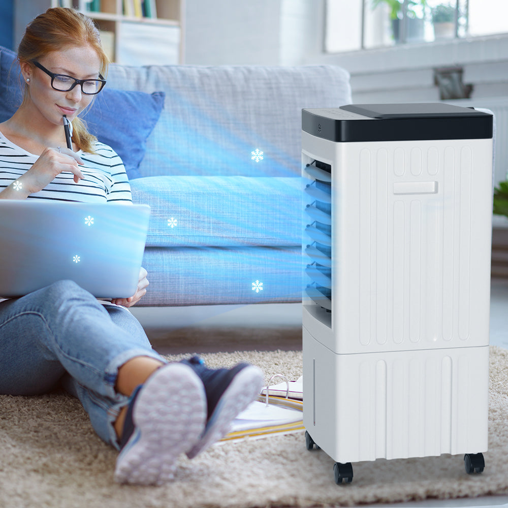 Air acondicionador evaporativo de 10 l 3 en 1 con un ventilador y un humidificador de control remoto